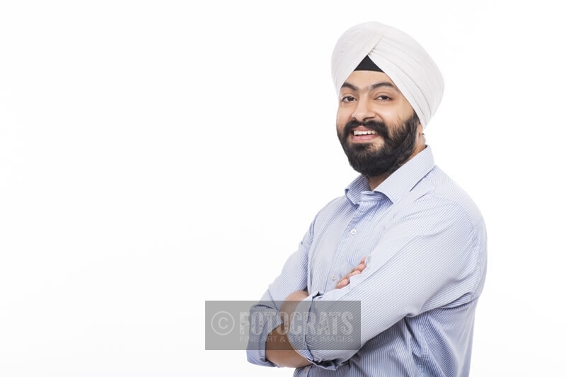 sikh man with arms folded 