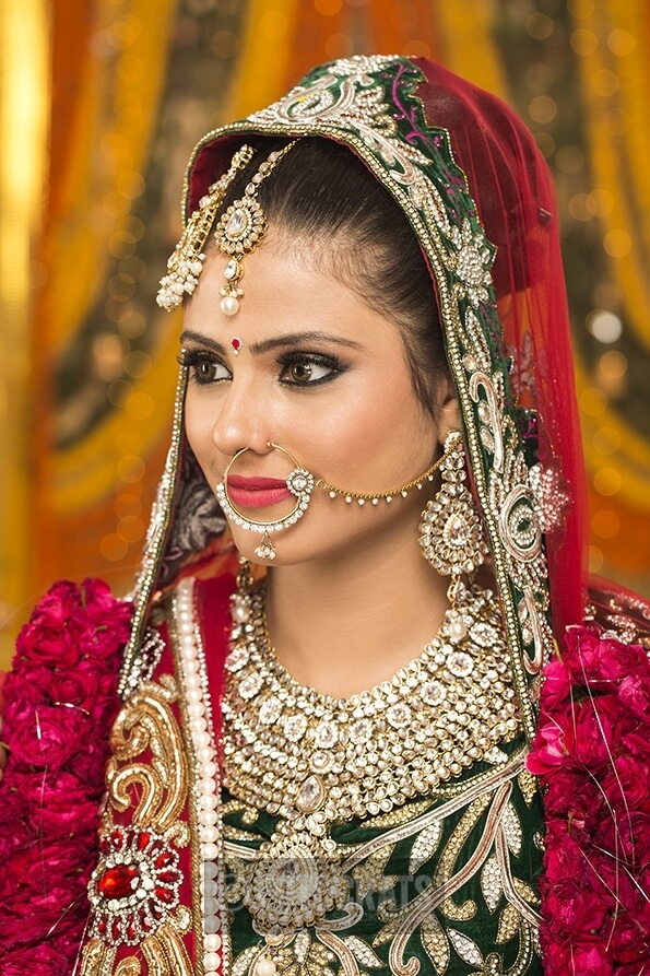 shy indian bride posing 