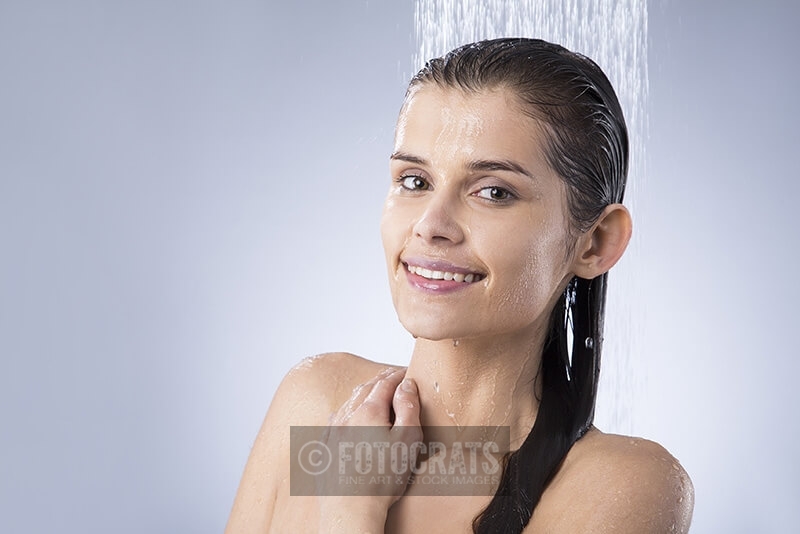woman taking shower 
