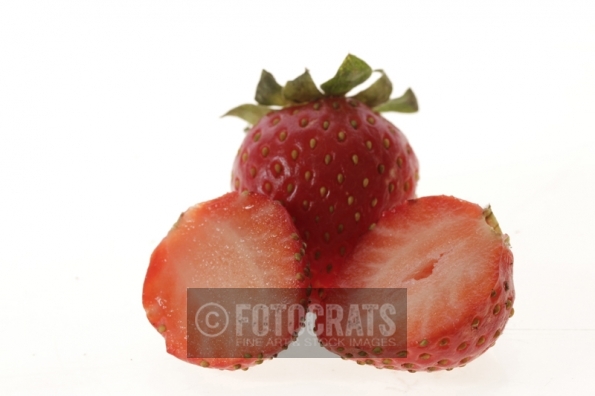 strawberry cut into half