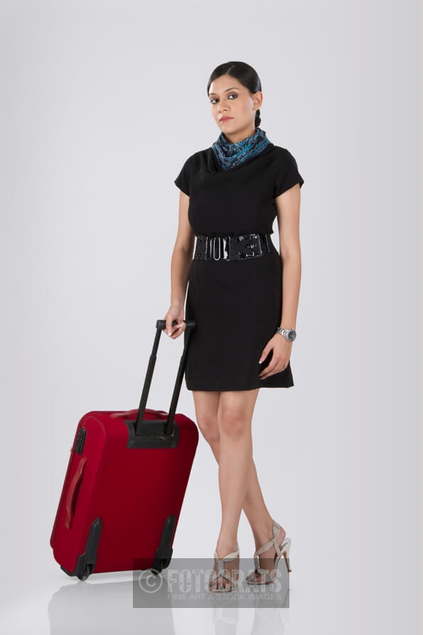 airhostess with her travelling bag