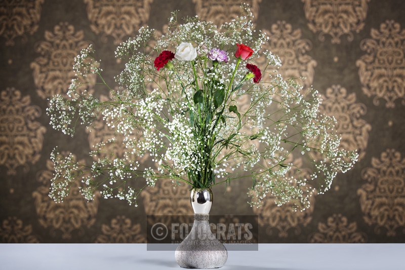 beautiful flowers in a glass vase