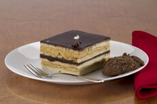 delicious chocolate pastry served with cookies 