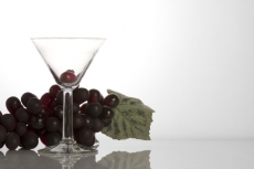 red grapes in a cocktail glass