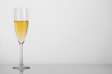champagne glass with white background