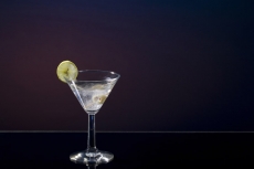 martini drink glass with olives