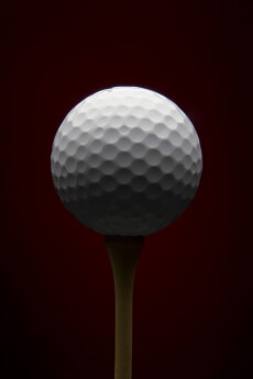 golf ball on a ball pin 