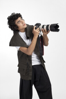 boy shooting with digital camera