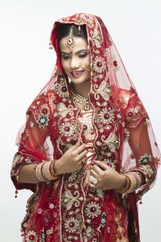 shy indian bride posing