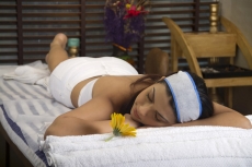 woman relaxing at spa