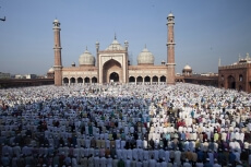 prayer meeting during eid festival at jama masjid 