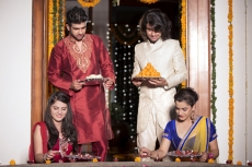 couples decorating home on diwali 