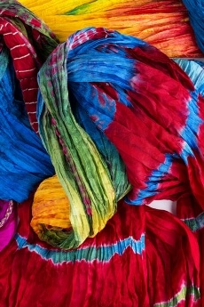 multi coloured bandhani dupatta 