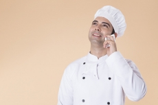 chef talking on phone