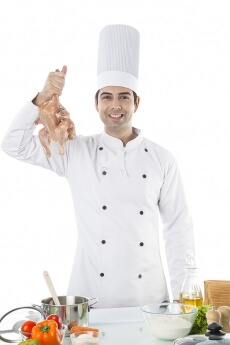 chef cooking chicken 
