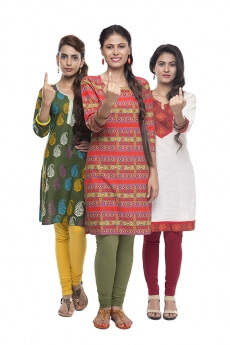 indian women posing happiness
